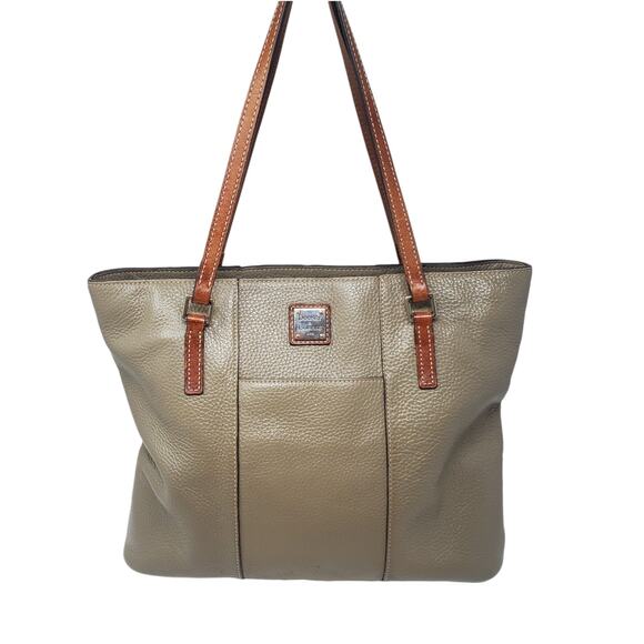 Dooney & Bourke Pebble Grain Small Lexington Tote Bag Handbag Leather Taupe Tan - Picture 1 of 11